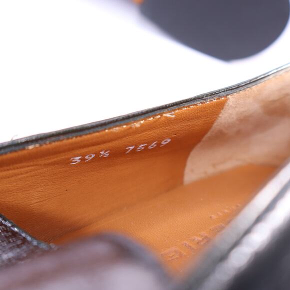 CLERGERIE Olympia Leather Smoking Loafers Pewter Metallic Flats Women's 39.5 - Picture 7 of 10